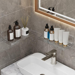 Transparent Wall Storage Box Floating Bathroom Shelf Organizer