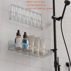 Transparent Wall Storage Box Floating Bathroom Shelf Organizer