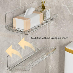 Transparent Wall Storage Box Floating Bathroom Shelf Organizer