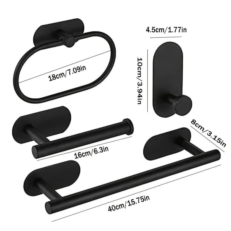 4pcs Bathroom Hardware Set Stainless Steel Towel Rack Kit
