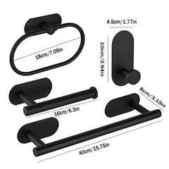 4pcs Bathroom Hardware Set Stainless Steel Towel Rack Kit