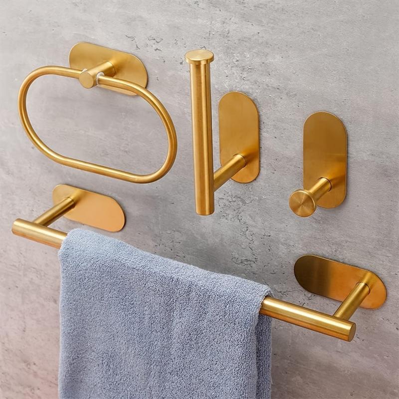 4pcs Bathroom Hardware Set Stainless Steel Towel Rack Kit