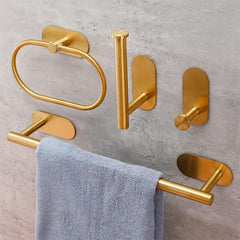 4pcs Bathroom Hardware Set Stainless Steel Towel Rack Kit