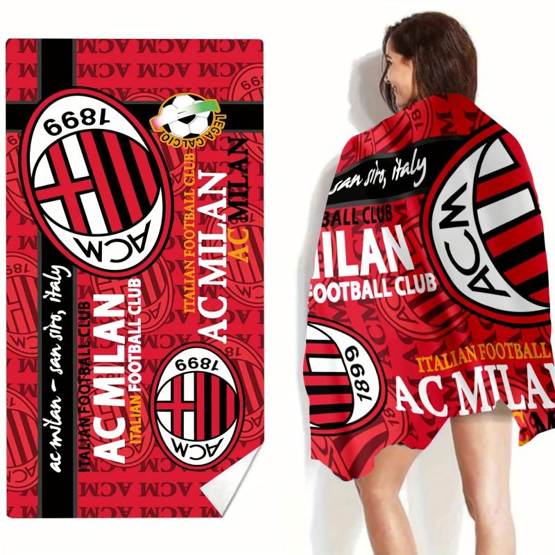 Letter Graphic Pattern Beach Towel Microfiber Soft Absorbent Lightweight Towel