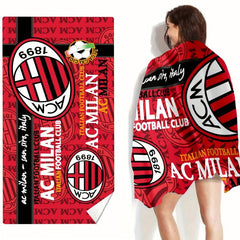 Letter Graphic Pattern Beach Towel Microfiber Soft Absorbent Lightweight Towel