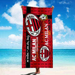 Letter Graphic Pattern Beach Towel Microfiber Soft Absorbent Lightweight Towel