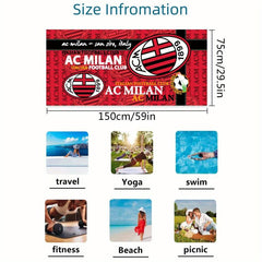 Letter Graphic Pattern Beach Towel Microfiber Soft Absorbent Lightweight Towel