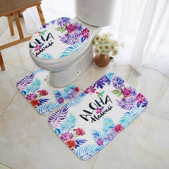 3pc Flannel Toilet Carpets Set Non-Slip Bathroom Mats