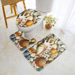 3pc Flannel Toilet Carpets Set Non-Slip Bathroom Mats