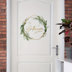 Bathroom Door Decals Decorative Flower Stickers Self Adhesive Decoration
