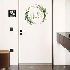 Bathroom Door Decals Decorative Flower Stickers Self Adhesive Decoration