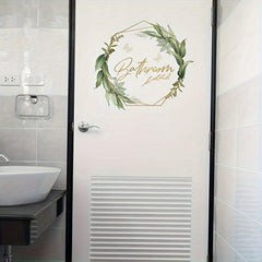 Bathroom Door Decals Decorative Flower Stickers Self Adhesive Decoration