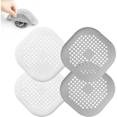 4pcs Silicone Sink Filter with Suction Cup Hair Catcher and Drain Protector