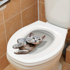 Creative Kitten Toilet Lid Decal for Bathroom Decor