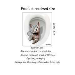 Creative Kitten Toilet Lid Decal for Bathroom Decor