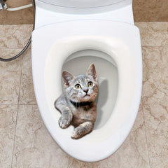 Creative Kitten Toilet Lid Decal for Bathroom Decor