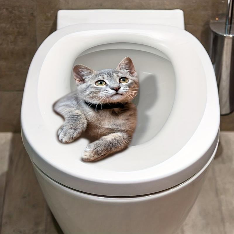 Creative Kitten Toilet Lid Decal for Bathroom Decor