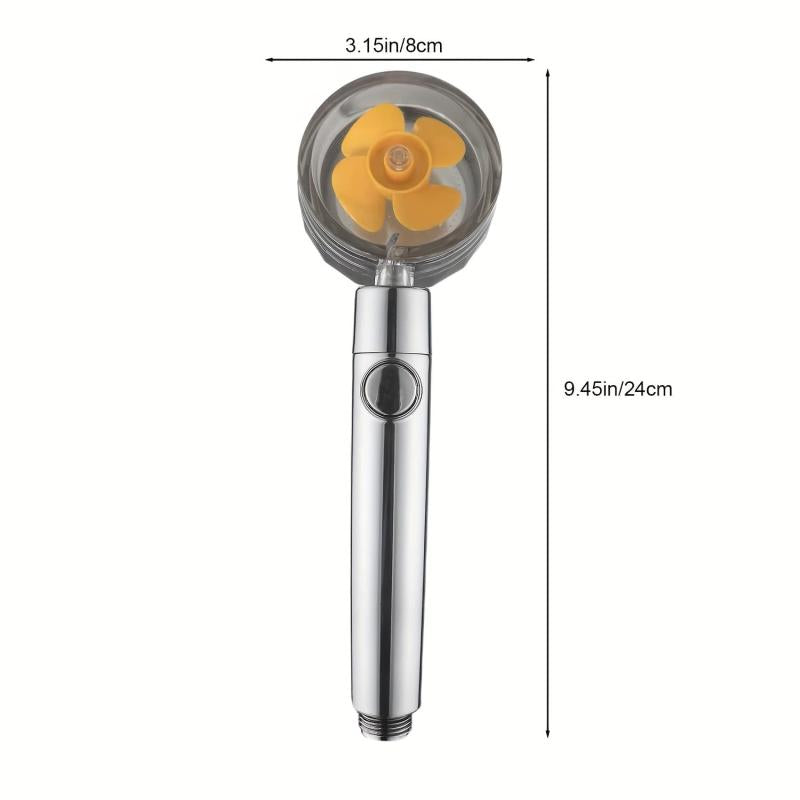 Yellow Fan Shower Head High Pressure Rotatable Handheld Shower Head