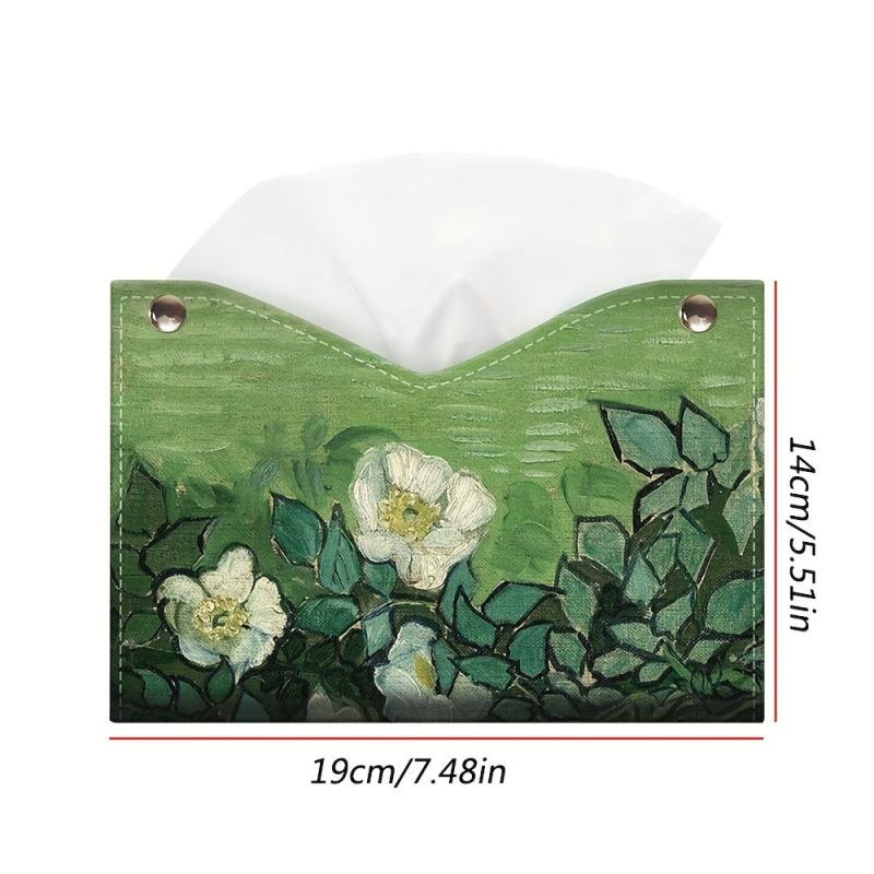 Waterproof PU Leather Painting Tissue Holder for Car Living Room Hotel