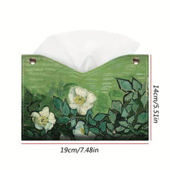 Waterproof PU Leather Painting Tissue Holder for Car Living Room Hotel
