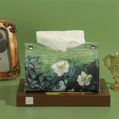 Waterproof PU Leather Painting Tissue Holder for Car Living Room Hotel