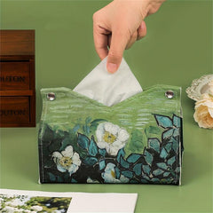 Waterproof PU Leather Painting Tissue Holder for Car Living Room Hotel