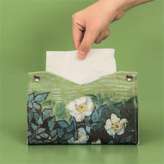 Waterproof PU Leather Painting Tissue Holder for Car Living Room Hotel