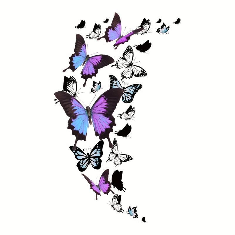 Butterfly Toilet Lid Decal Adhesive PVC Wall Sticker Bathroom Decor
