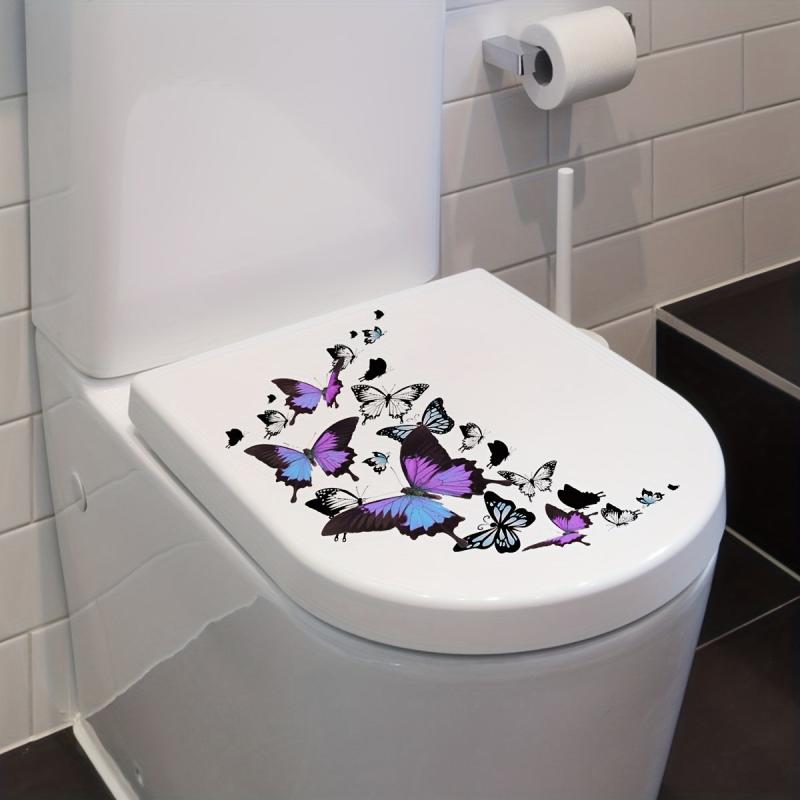 Butterfly Toilet Lid Decal Adhesive PVC Wall Sticker Bathroom Decor