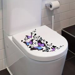 Butterfly Toilet Lid Decal Adhesive PVC Wall Sticker Bathroom Decor