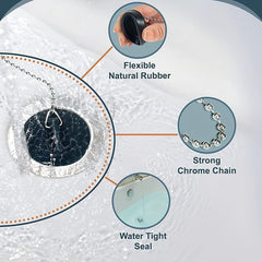 Rubber Bath Plug with Chain 1.57inch Shower Drain Cover