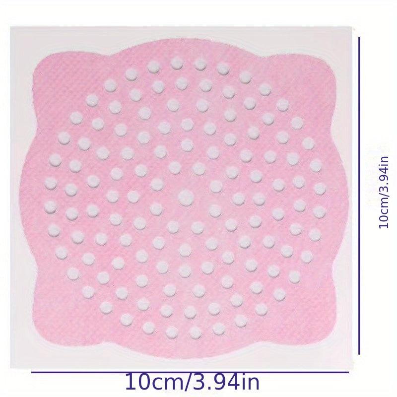10pcs Disposable Shower Drain Hair Catcher Mesh Stickers