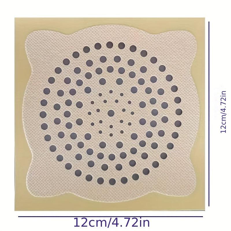 10pcs Disposable Shower Drain Hair Catcher Mesh Stickers