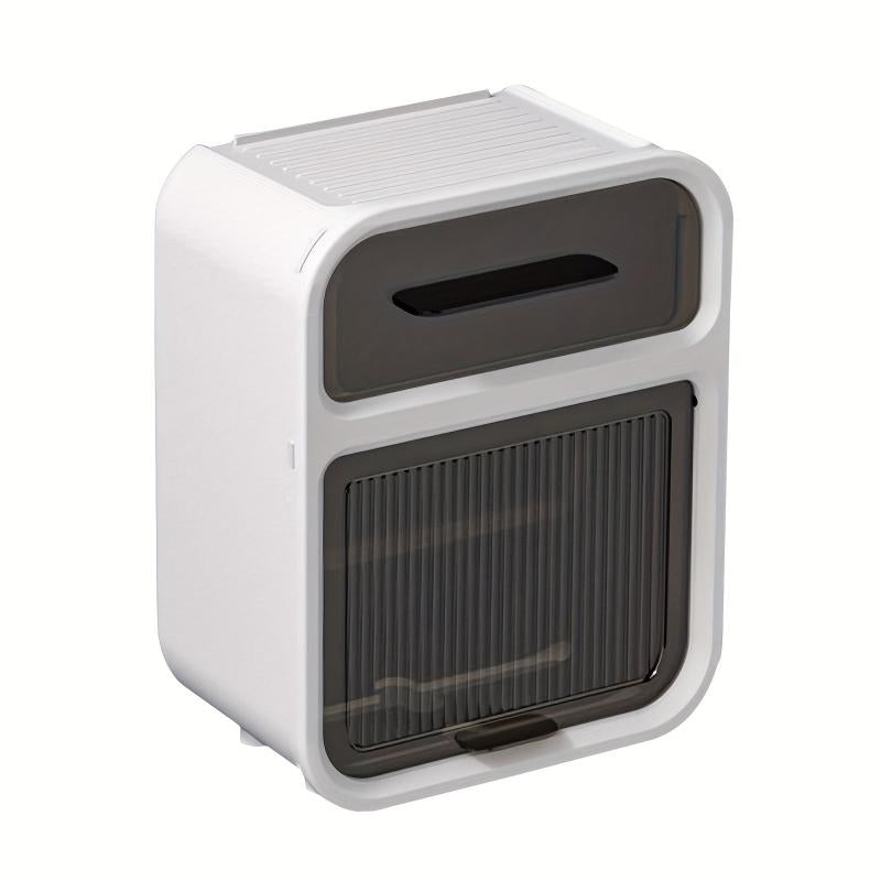 Wall Mounted Tissue Storage Box With Drawer Double Layer Tissue Organizer