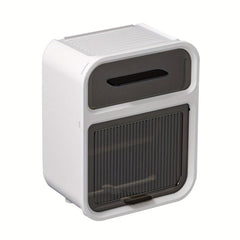 Wall Mounted Tissue Storage Box With Drawer Double Layer Tissue Organizer