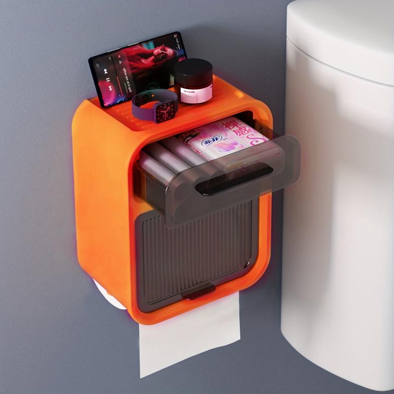 Wall Mounted Tissue Storage Box With Drawer Double Layer Tissue Organizer