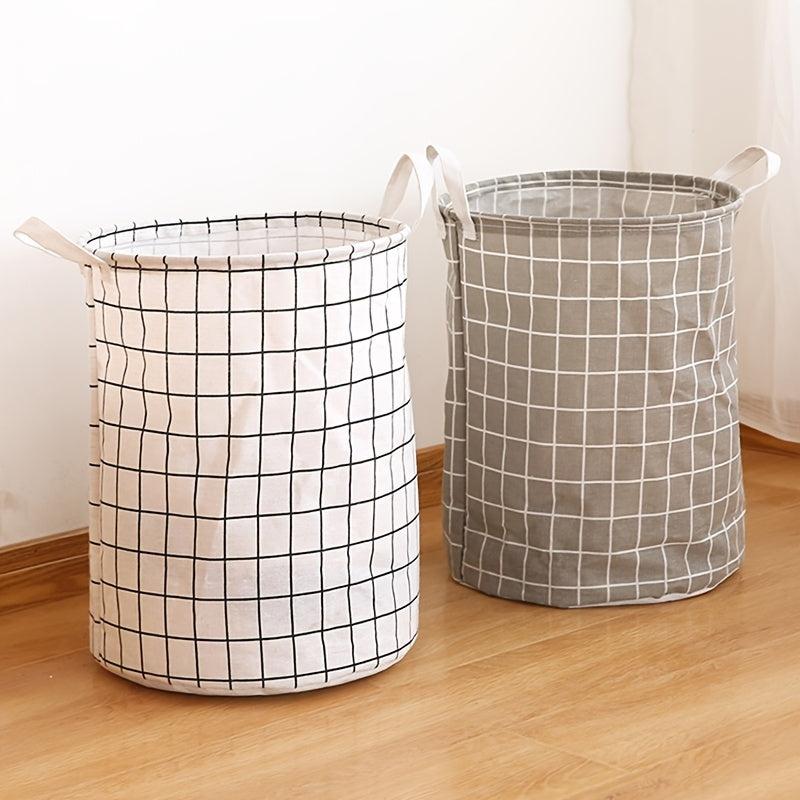 Foldable Cotton Linen Laundry Basket Waterproof Storage