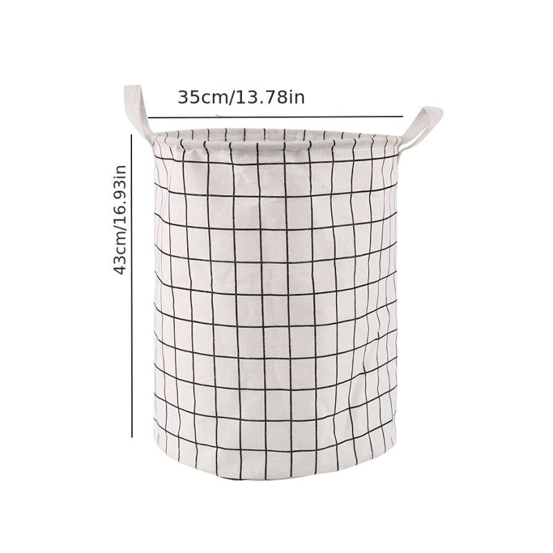 Foldable Cotton Linen Laundry Basket Waterproof Storage