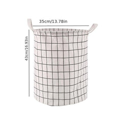 Foldable Cotton Linen Laundry Basket Waterproof Storage
