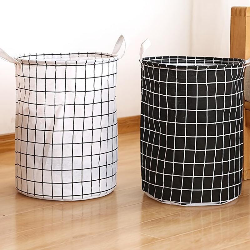 Foldable Cotton Linen Laundry Basket Waterproof Storage