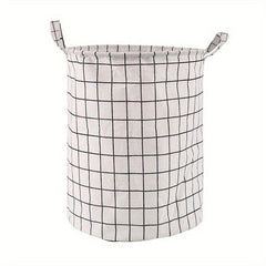Foldable Cotton Linen Laundry Basket Waterproof Storage