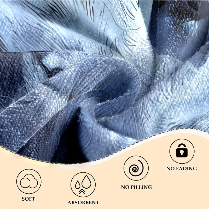 Women's Microfiber Beach Towel with Wolf Pattern 59x29