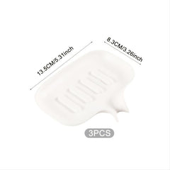 3pcs Soap Holder Self Draining Soap Dish Bathroom Accessories