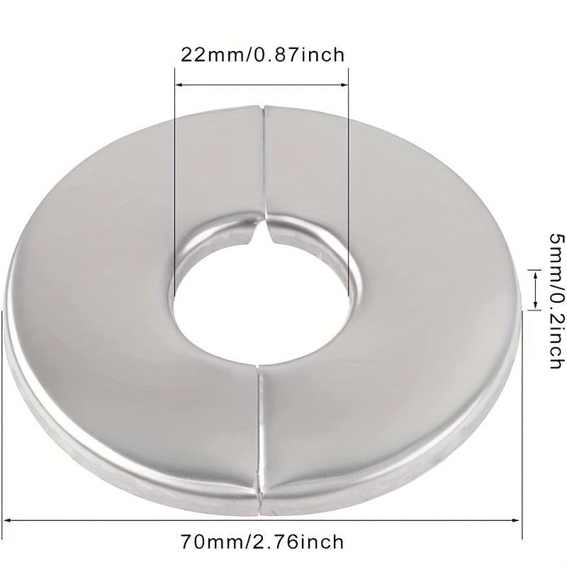 4pcs Round Escutcheon Plate 304 Stainless Steel 22mm Wall Pipe Covers