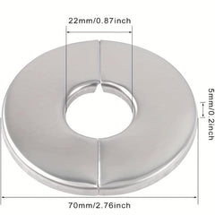 4pcs Round Escutcheon Plate 304 Stainless Steel 22mm Wall Pipe Covers