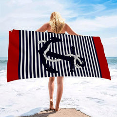 Striped Microfiber Beach Towel 59ft x 29 5ft Lightweight and Absorbent
