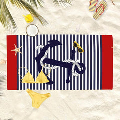 Striped Microfiber Beach Towel 59ft x 29 5ft Lightweight and Absorbent