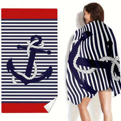 Striped Microfiber Beach Towel 59ft x 29 5ft Lightweight and Absorbent