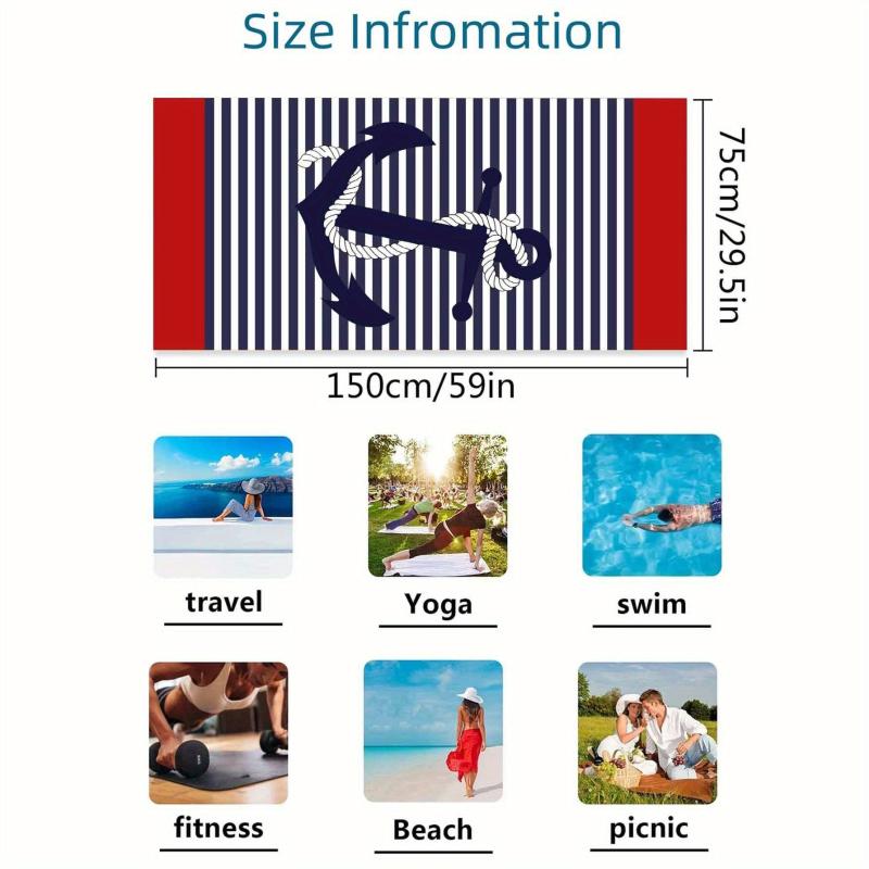Striped Microfiber Beach Towel 59ft x 29 5ft Lightweight and Absorbent