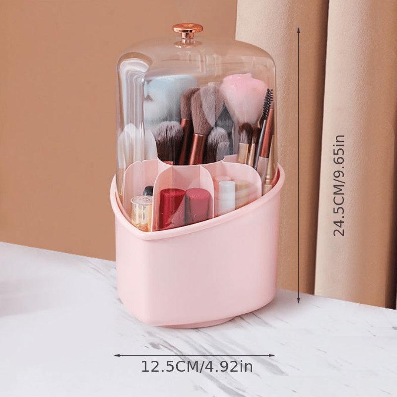 360 Rotating Makeup Brush Organizer Transparent Storage Box